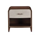 The appearance of Houston 1-Drawer Nightstand In Walnut designed by Michael Amini in the transitional interior design. This walnut piece of furniture was selected by 1StopBedrooms from Houston Collection to add a touch of cosiness and style into your home. Sku: 9095040-416. Material: Birch.