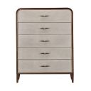 The appearance of Houston 5-Drawer Chest In Walnut designed by Michael Amini in the transitional interior design. This walnut piece of furniture was selected by 1StopBedrooms from Houston Collection to add a touch of cosiness and style into your home. Sku: 9095070SA-416. Material: Birch.