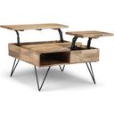 Hunter Solid Mango Wood Lift Top Square Coffee Table In Natural