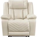 The appearance of Huron Power Reclining Chair with LED and Charging Ports In Beige designed by Homelegance in the modern / contemporary interior design. This beige piece of furniture  was selected by 1StopBedrooms from Huron Collection to add a touch of cosiness and style into your home. Sku: 8457BEG-1PW. Material: Faux Leather.