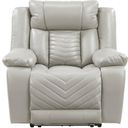 The appearance of Huron Power Reclining Chair with LED and Charging Ports In Gray designed by Homelegance in the modern / contemporary interior design. This gray piece of furniture was selected by 1StopBedrooms from Huron Collection to add a touch of cosiness and style into your home. Sku: 8457GRY-1PW. Material: Faux Leather.