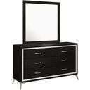 The appearance of Huxley Dresser In Black designed by New Classic in the modern / contemporary interior design. This black piece of furniture  was selected by 1StopBedrooms from Huxley Collection to add a touch of cosiness and style into your home. Sku: B3365-050. Material: Wood.