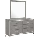 The appearance of Huxley Dresser In Gray designed by New Classic in the modern / contemporary interior design. This gray piece of furniture was selected by 1StopBedrooms from Huxley Collection to add a touch of cosiness and style into your home. Sku: B3365G-050. Material: Wood.