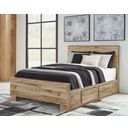 The appearance of Hyanna Queen Panel Bed with 2 Side Storage In Brown designed by Signature Design by Ashley in the modern / contemporary interior design. This tan brown piece of furniture  was selected by 1StopBedrooms from Hyanna Collection to add a touch of cosiness and style into your home. Sku: B100-13;B1050-54;B1050-57;B1050-60;B1050-60. Bed Type: Panel Bed. Material: Wood. Bed Size: Queen.