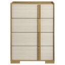 The appearance of Hyland 4-Drawer Chest of Drawers In Natural designed by Coaster in the coastal interior design. This natural piece of furniture was selected by 1StopBedrooms from Hyland Collection to add a touch of cosiness and style into your home. Sku: 215655. Material: Wood.