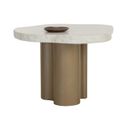 Idris 44 Inch Idris Dining Table In Antique Brass and Cream