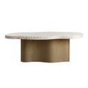 Idris 86 Inch Idris Dining Table In Antique Brass and Cream