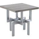 The appearance of Illusion Gray Wood End Table With Brushed Stainless Steel Base designed by Armen Living in the modern / contemporary interior design. This gray piece of furniture  was selected by 1StopBedrooms from Illusion Collection to add a touch of cosiness and style into your home. Sku: LCILLABSGR. Material: Metal.