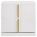 Ines 2-Drawer Nightstand Bedside Table In White High Gloss