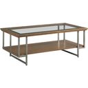 The appearance of Ingrid Rectangular Coffee Table In Bronze designed by Hammary in the modern / contemporary interior design. This bronze piece of furniture  was selected by 1StopBedrooms from Ingrid Collection to add a touch of cosiness and style into your home. Sku: 260-910. Material: Wood.