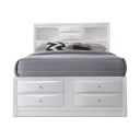 Ireland White Queen Bookcase Storage Bed