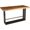 The appearance of Iron Frame Bar Table designed by Phillips Collection in the modern / contemporary interior design. This brown piece of furniture  was selected by 1StopBedrooms from  to add a touch of cosiness and style into your home. Sku: TH81409. Material: Wood.