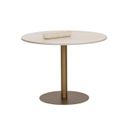 Iska 39.5 Inch Round Bistro Table In Antique Gold and Cream