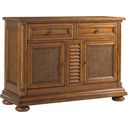 The appearance of Island Estate Antigua Server In Plantation designed by Tommy Bahama in the traditional interior design. This plantation piece of furniture was selected by 1StopBedrooms from Island Estate Collection to add a touch of cosiness and style into your home. Sku: 531-862. Material: Rattan.