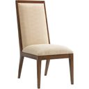 The appearance of Island Fusion Natori Slat Back Side Chair In Sebana designed by Tommy Bahama in the transitional interior design. This sebana piece of furniture  was selected by 1StopBedrooms from Island Fusion Collection to add a touch of cosiness and style into your home. Sku: 556-880-01. Material: Wood.