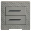 The appearance of Ives 2-Drawer Nightstand Bedside Table In Grey High Gloss designed by Coaster in the modern / contemporary interior design. This grey high gloss piece of furniture was selected by 1StopBedrooms from Ives Collection to add a touch of cosiness and style into your home. Sku: 224972. Material: MDF.