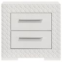 The appearance of Ives 2-Drawer Nightstand Bedside Table In White High Gloss designed by Coaster in the modern / contemporary interior design. This white high gloss piece of furniture was selected by 1StopBedrooms from Ives Collection to add a touch of cosiness and style into your home. Sku: 224942. Material: MDF.
