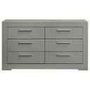 The appearance of Ives 6-Drawer Dresser Cabinet In Grey High Gloss designed by Coaster in the modern / contemporary interior design. This grey high gloss piece of furniture was selected by 1StopBedrooms from Ives Collection to add a touch of cosiness and style into your home. Sku: 224973. Material: MDF.