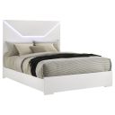 The appearance of Ives Queen Panel Bed LED Headboard In White High Gloss designed by Coaster in the modern / contemporary interior design. This white high gloss piece of furniture was selected by 1StopBedrooms from Ives Collection to add a touch of cosiness and style into your home. Sku: 224941QB1;224941QB2. Bed Type: Panel Bed. Bed Size: Queen. Material: MDF.