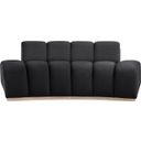 Jace Velvet Loveseat In Black and Natural