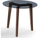 The appearance of Jade Smoked Glass Top End Table designed by Bellini Modern Living in the modern / contemporary interior design. This black and brown piece of furniture  was selected by 1StopBedrooms from Jade Collection to add a touch of cosiness and style into your home. Sku: Jade ET. Material: Walnut.