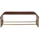 The appearance of Jaguar Cocktail Table In Brown and Brass designed by Maitland-Smith in the modern / contemporary interior design. This brown/brass piece of furniture  was selected by 1StopBedrooms from Maitland Smith Collection to add a touch of cosiness and style into your home. Sku: 8416-33. Material: Walnut Burl.
