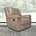 The appearance of Jambi Rocker Recliner In Brown designed by Furniture of America in the transitional interior design. This brown piece of furniture  was selected by 1StopBedrooms from Jambi Collection to add a touch of cosiness and style into your home. Sku: NX6011BR-CH. Material: Leather.