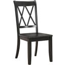 The appearance of Janina Pine Black Side Chair Set of 2 designed by Homelegance in the transitional interior design. This brown piece of furniture was selected by 1StopBedrooms from Janina Collection to add a touch of cosiness and style into your home. Sku: 5516BKS. Material: Wood.