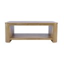 The appearance of Janzen 50 Inch Rolling Coffee Table with Open Storage Shelf In Cascade Oak and Brown designed by Jofran in the modern / contemporary interior design. This cascade oak/brown piece of furniture  was selected by 1StopBedrooms from Janzen Collection to add a touch of cosiness and style into your home. Sku: 2534-1. Material: Rubberwood.