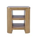 The appearance of Janzen End Table with Open Storage and Rounded Corners In Cascade Oak and Brown designed by Jofran in the modern / contemporary interior design. This cascade oak/brown piece of furniture  was selected by 1StopBedrooms from Janzen Collection to add a touch of cosiness and style into your home. Sku: 2534-3. Material: Rubberwood.