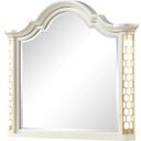 Jasmine Mirror With Led Light Made With Wood In Beige