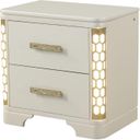 Jasmine Nightstand With Led Light Made With Wood In Beige