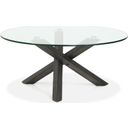 Jax Round Cocktail Table In Carbon Shadow and Chrome