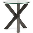 Jax Round End Table In Carbon Shadow and Chrome