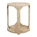 The appearance of Jenna Round End Table with Shelf In Beige designed by Moti in the coastal interior design. This beige piece of furniture  was selected by 1StopBedrooms from Jenna Collection to add a touch of cosiness and style into your home. Sku: 99104001. Material: Wood.