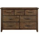 The appearance of Jerrick Burnished Dresser designed by Homelegance in the transitional interior design. This brown piece of furniture was selected by 1StopBedrooms from Jerrick Collection to add a touch of cosiness and style into your home. Sku: 1957-5. Material: Wood.