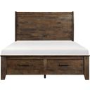 The appearance of Jerrick Burnished Queen Sleigh Platform Bed designed by Homelegance in the transitional interior design. This brown piece of furniture was selected by 1StopBedrooms from Jerrick Collection to add a touch of cosiness and style into your home. Sku: 1957-1;1957-3;1957-DW. Bed Type: Platform Bed. Material: Wood. Bed Size: Queen.