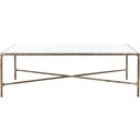 The appearance of Jessa Rectangle Coffee Table In White And Brass designed by Safavieh Couture in the glam interior design. This white and brushed brass piece of furniture  was selected by 1StopBedrooms from Jessa Collection to add a touch of cosiness and style into your home. Sku: SFV9500C. Material: Metal.