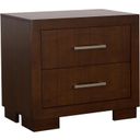 The appearance of Jessica 2-drawer Nightstand Cappuccino designed by Coaster in the modern / contemporary interior design. This cappuccino piece of furniture  was selected by 1StopBedrooms from Jessica Collection to add a touch of cosiness and style into your home. Sku: 200712. Material: Wood.
