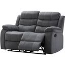 The appearance of Jim Upholstered Reclining Loveseat with 2 Recliners In Grey designed by AC Pacific in the modern / contemporary interior design. This grey piece of furniture  was selected by 1StopBedrooms from Jim Collection to add a touch of cosiness and style into your home. Sku: JIM-GREY-DRL. Material: Metal.