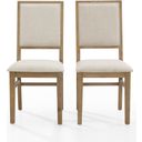 The appearance of Joanna 2-Piece Upholstered Back Dining Chair Set In Rustic Brown and Creme designed by Crosley Brands in the modern / contemporary interior design. This rustic brown and creme piece of furniture was selected by 1StopBedrooms from Joanna Collection to add a touch of cosiness and style into your home. Sku: CF501317-RB. Material: Rubberwood.