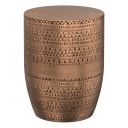 The appearance of Johnsen 15 Inch Wide Tribal Pattern Metal Accent Table In Antique Copper designed by Simpli Home in the transitional interior design. This antique copper piece of furniture  was selected by 1StopBedrooms from Johnsen Collection to add a touch of cosiness and style into your home. Sku: AXCMTBL03LG-AC. Material: Metal.