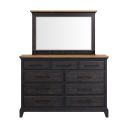 Johnshaven Dresser and Mirror Set In Espresso and Brown