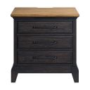 Johnshaven Nightstand with Charger and Sensor Light In Espresso and Brown