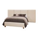 Joinery Queen Upholstered Wall Bed In Ivory Cream and Whitewashed Oak