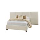 Joinery Queen Upholstered Wall Bed In Labradoodle and Espresso Oak