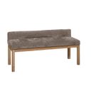 Joinery Upholstered Bench In Brindle Grey and Natural Oak