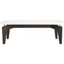 The appearance of Josef White and Dark Brown Retro Lacquer Floating Top Coffee Table designed by Safavieh in the modern / contemporary interior design. This white and brown piece of furniture  was selected by 1StopBedrooms from Josef Collection to add a touch of cosiness and style into your home. Sku: FOX4223A. Material: Stainless Steel.