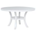 The appearance of Judd 54 Inch Round Dining Wood Table with Shelf In Pearl White designed by Coaster in the modern / contemporary interior design. This pearl white piece of furniture was selected by 1StopBedrooms from Judd Collection to add a touch of cosiness and style into your home. Sku: 109330. Table Top Shape: Round. Material: MDF. Size: 54".