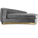 Julian Velvet Chaise In Grey/Gold